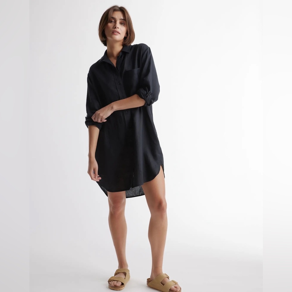 QUINCE 100% European Linen Shirt Dress size medium